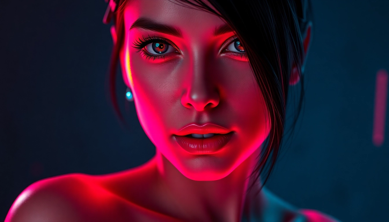 Scene showing an AI chatbot engaging in NSFW AI chat, with a digital interface and suggestive visual elements for realistic interaction.