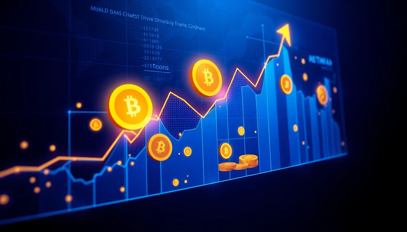 A comprehensive Cryptocurrency Investment Guide with digital coins and graph trends for smart