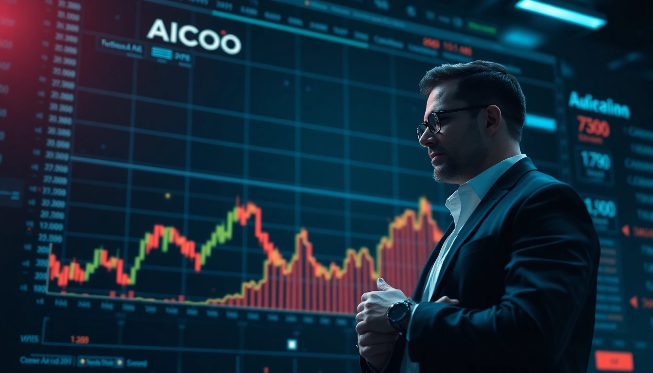 Aicoin digital market analysis with sleek charts and professional trading interface